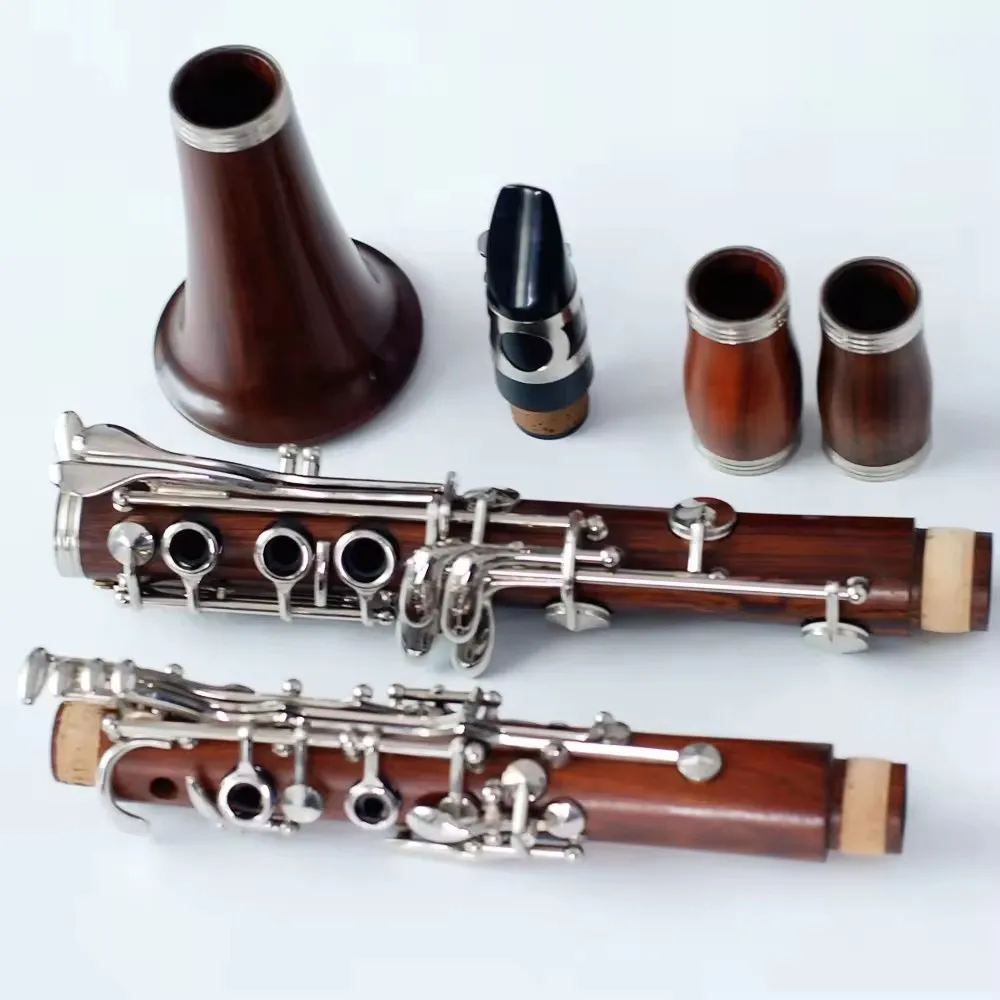 

Professional 17-Keys Rosewood Clarinet in BB Nickel Plating Made in China Instrument