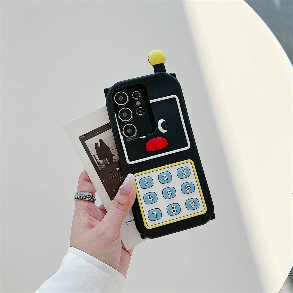 Playful Cartoon 3D Penguin Nostalgic Toy Phone Case for S26 Ultra Soft Silicone Cover for SamSung Galaxy S25 S24 S23 A57 A56