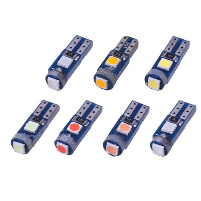 2/610 sztuk Auto motocykl kolorowa lampa przyrządów lampka kontrolna wysokiej jasności T5 3030-3SMD niskie zużycie energii wysoka jasność