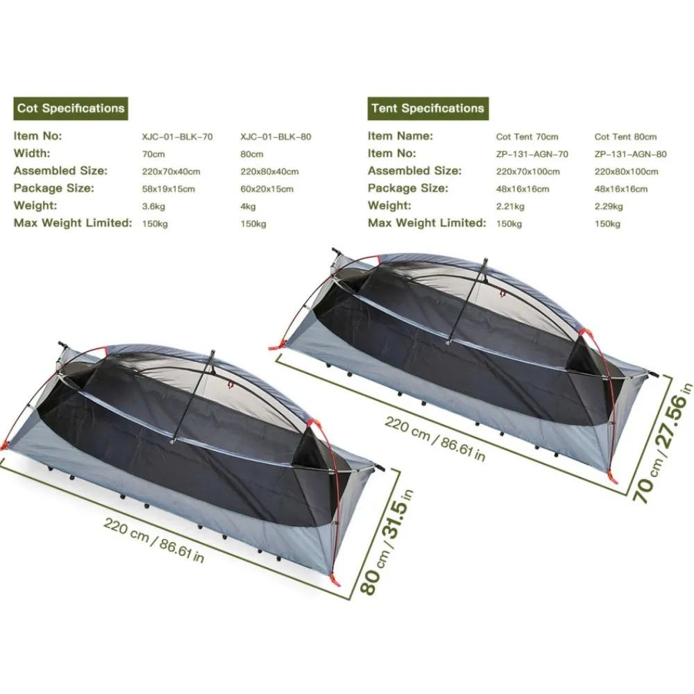 1-Person Elevated Camping Cot Tent 6