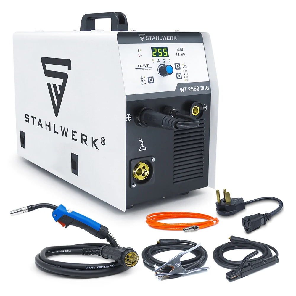 

Stahlwerk &vector WT2553 4in1 MIG Co2 Gas, MIG No Gas, MMA, Lift TIG 200Amp MIG Welding Machine