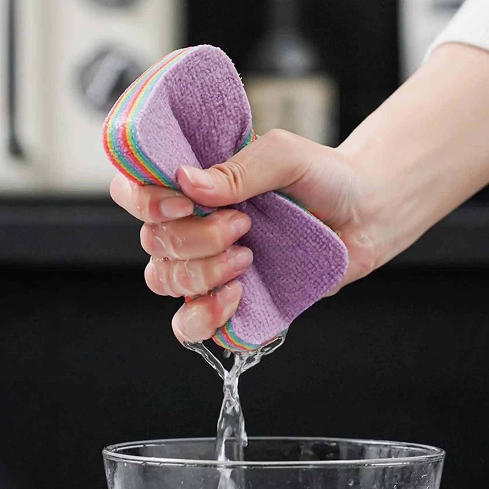 Kitchen Cleaning Sponges Microfiber Dish Towels 12 Fiber Layer Cloth Peelable Layered Reusable Washing Cleaner Scrub Rags