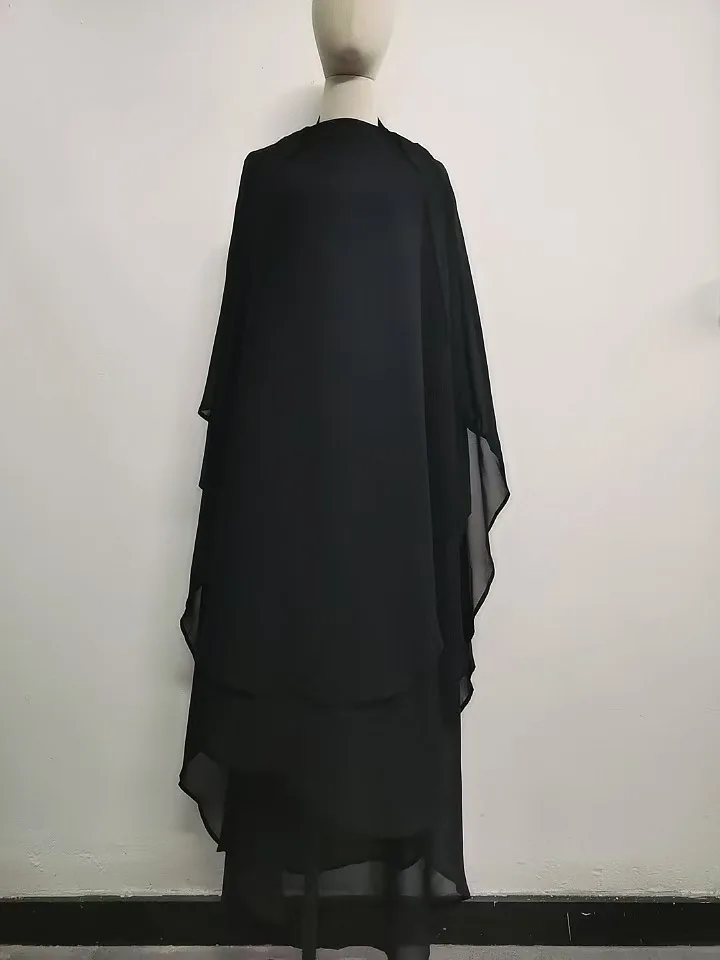 Eid Women Hijab Double Layered Headscarf Muslim Turbans Breathable Islamic Dubai Scarves Turban Hijabs Arab Ladies Ramadan