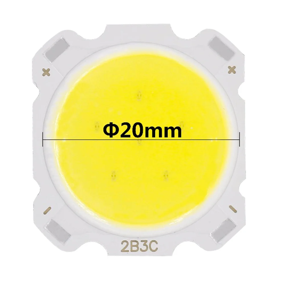 Ampoule LED COB 3W 5W Luminosité 20mm, 10 Pièces, Rouge, Vert, Bleu, Jaune, Blanc, Puce, Panneau de Projecteur, Downlight, Lampes à Diode