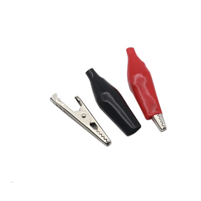 【10PCS】28MM 35MM 45MM Metal Alligator Clip Crocodile Electrical Clamp Testing Probe Meter Black Red with Plastic