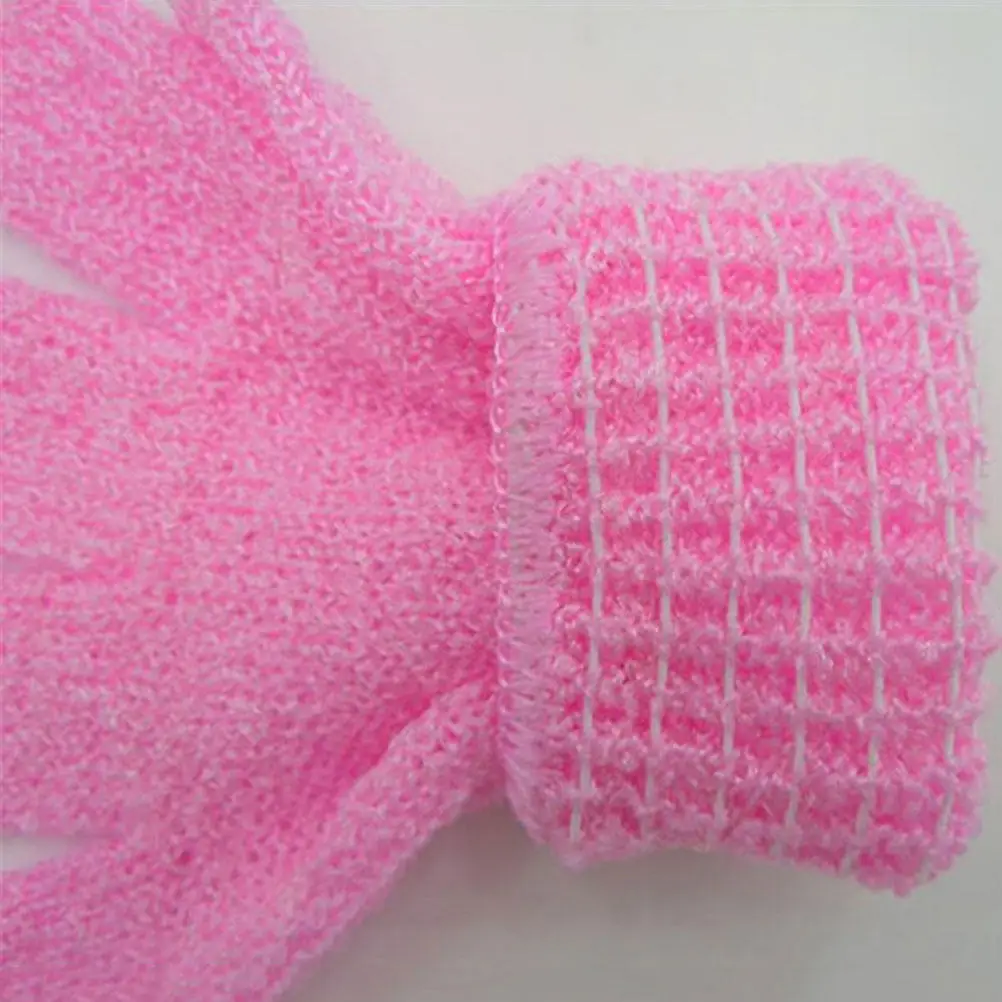 4 Pairs Sided Exfoliating Bath Gloves Shower Nylon Body Scrubber Exfoliating Bath Gloves Mitts Easy Clean Most