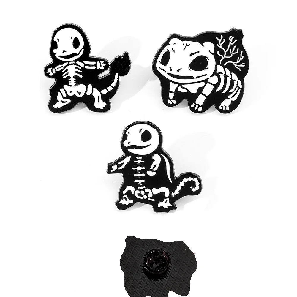 

Cartoon Skull Pokemon Enamel Pin Brooches For Lapel Pins Badge on decor DIY Backpack Clothes Metal Badge Fashion Gifts