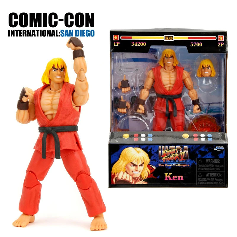 

Jada toys Street Fighter II 6 "Кен Фигурка Street Fighter 2: Фигурка Final Challengers Модель куклы ﻿