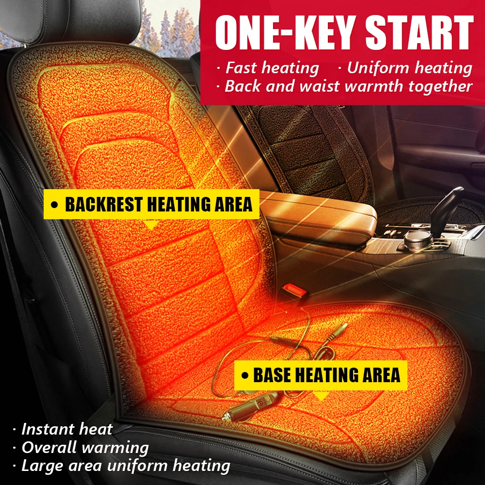 12V/24V Seat Heating Pad Universal Intelligent Constant-Temperature Quick Heating Up For 99% Of Vehicle Models Home Office Use