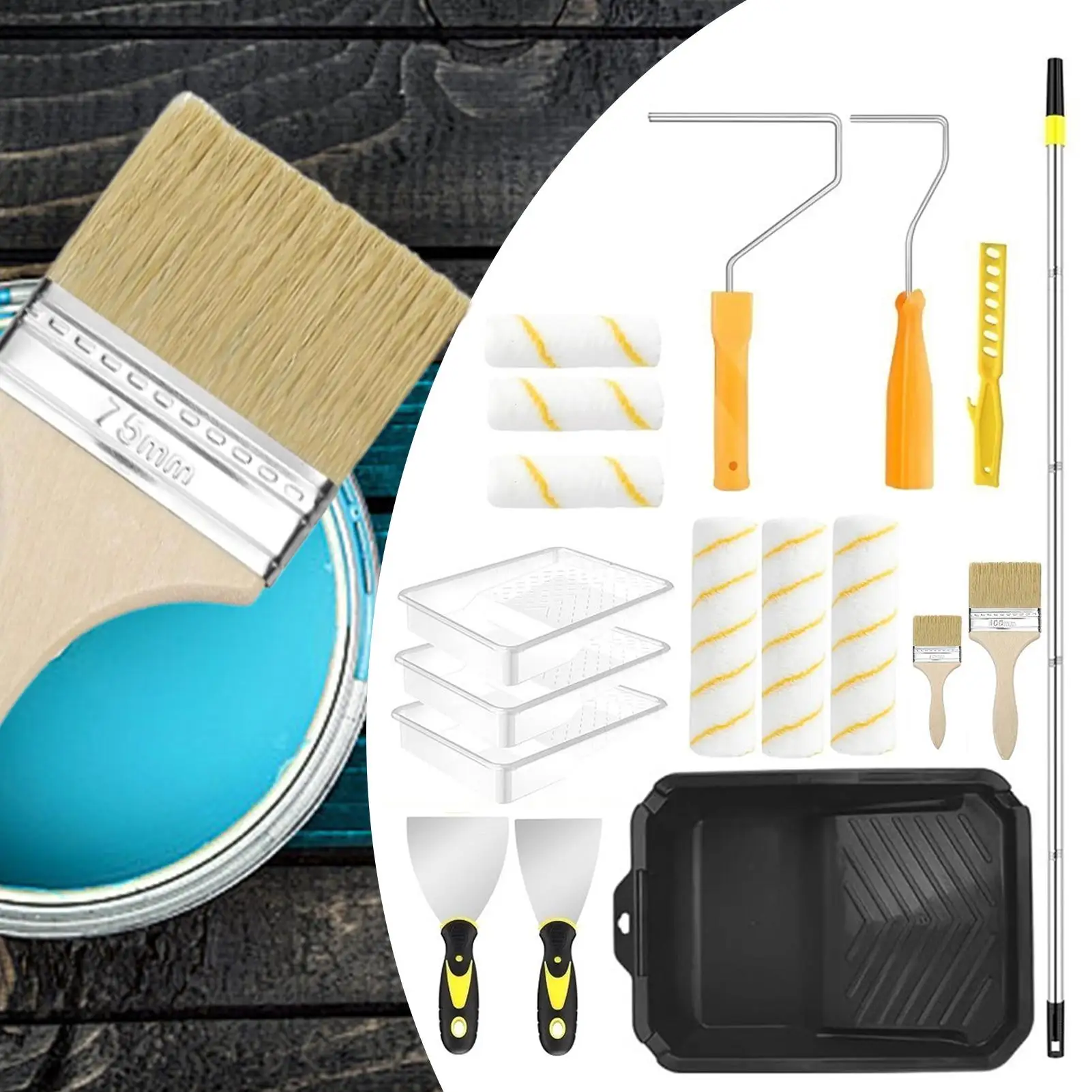 ペイントブラシローラー調整可能な塗装ローラー延長ポールハウスプロジェクトリフォームアクセサリー装飾工芸品