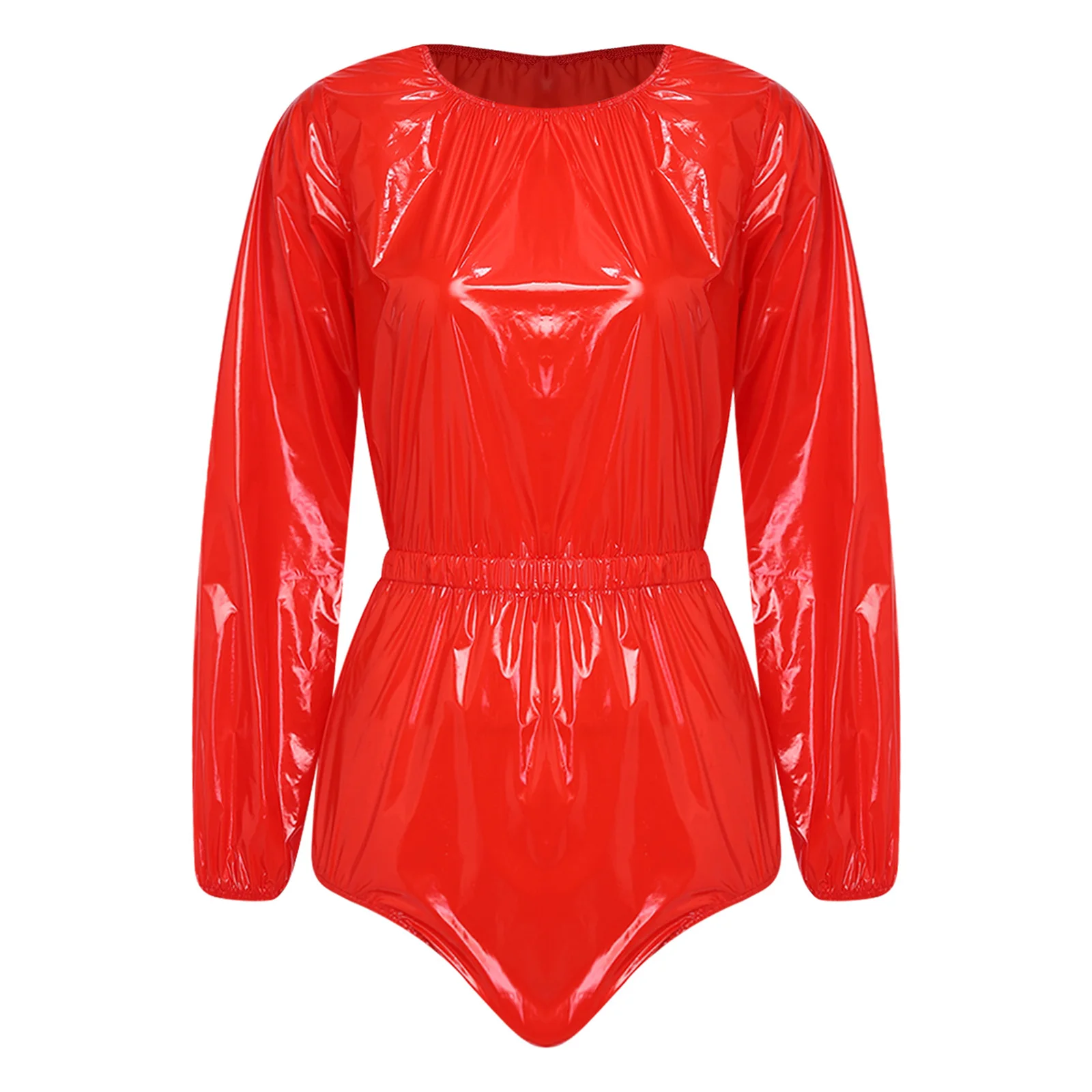 Womens Leotard Waterproof Diaper Over Bodysuit Long Sleeve Elastic Waist Buttoned Crotch Leotard Adaptive Special Needs Clothing