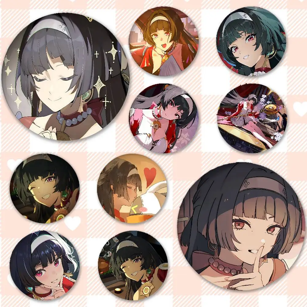 Cartoon Astra Yao Badges Peripheral Lapel Pins Tinplate Round Brooch For Shoulder Bag Accessories Souvenir Gifts