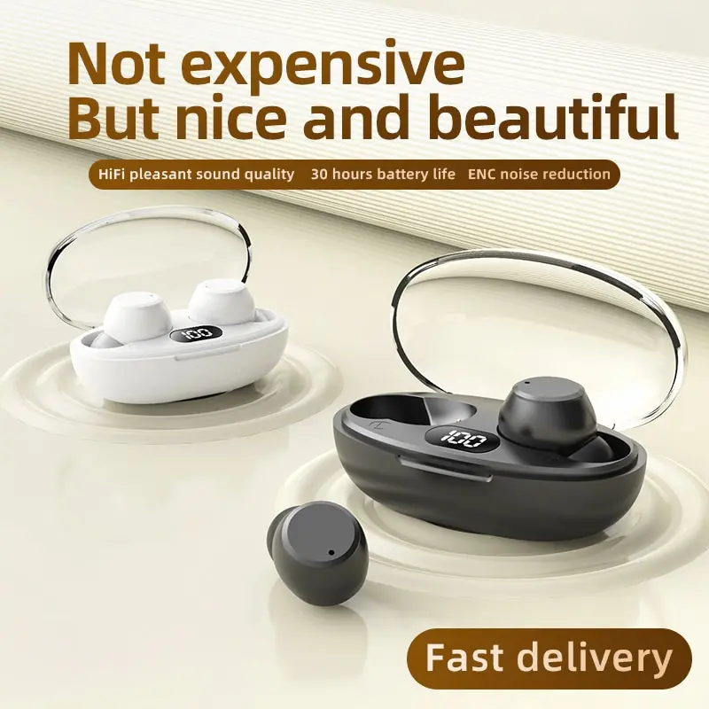 T62 Bluetooth Earphone Touch Control Wireless Headphones Earbuds V5.3 Headset with Digital Display Waterproof for Mobile Phone