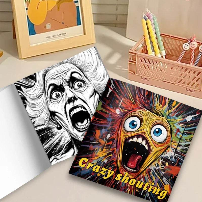 Popular Coloring Graffiti Painting Figures with Patterns Fill in The Color Book Solid Color Adult General Thickening