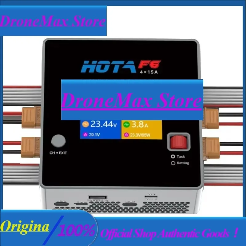 DroMaHOTA F6 QUAD-CHANNEL SMART Charger 1000W 4*15A For Lipo LiIon NiMH Battery With Type-C IPho Ne Sa Msung Charging