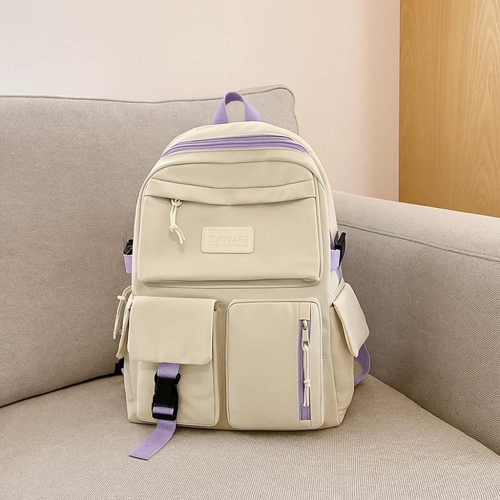 

Large Capacity Student Backpack Breathable Adjustable Strap Laptop Backpack Multi-pocket Lightweight School Backpack Daily