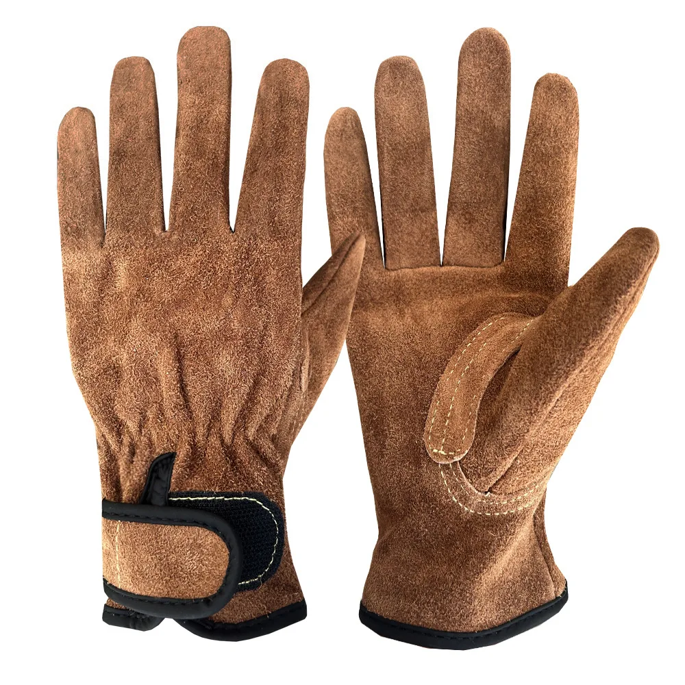 

Men Work Gloves Soft Cowhide Driver Hunting Driving Farm Garden Welding Security Protection Safety Mechanic Glove