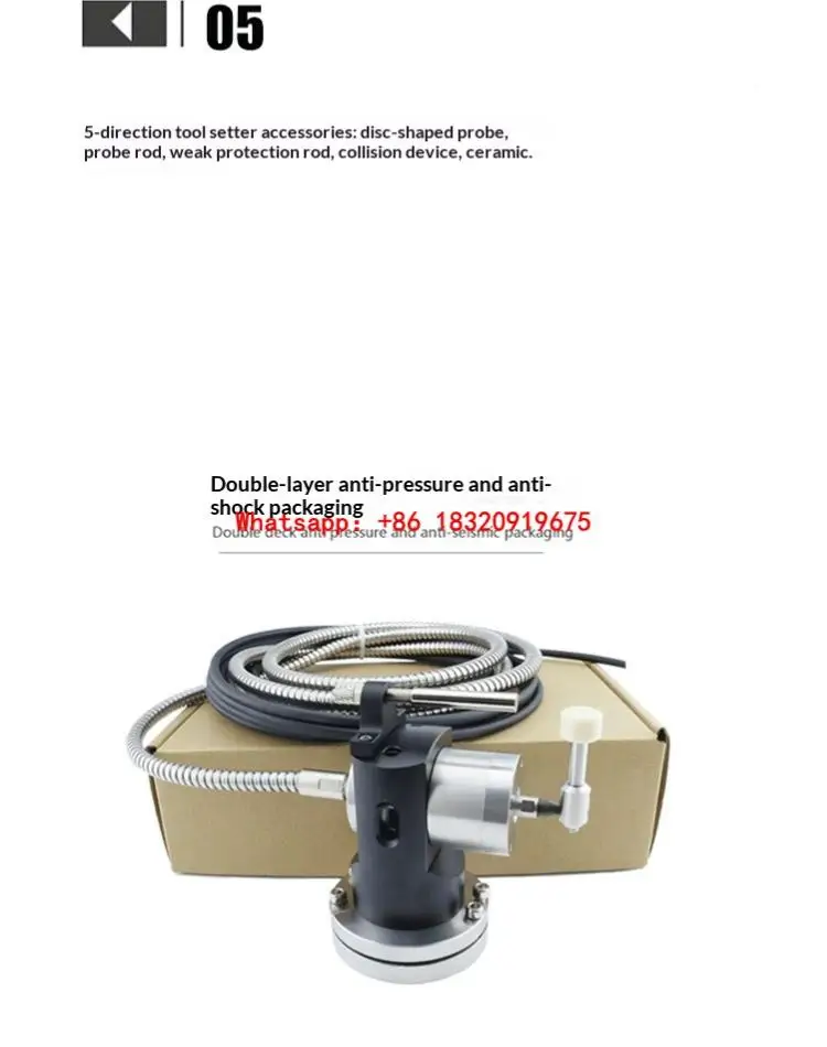 5-Direction Tool Setter: CNC Tool Diameter, Runout, Automatic Tool Setting, Broken Tool Detection, replaces Renishaw TS27Rr