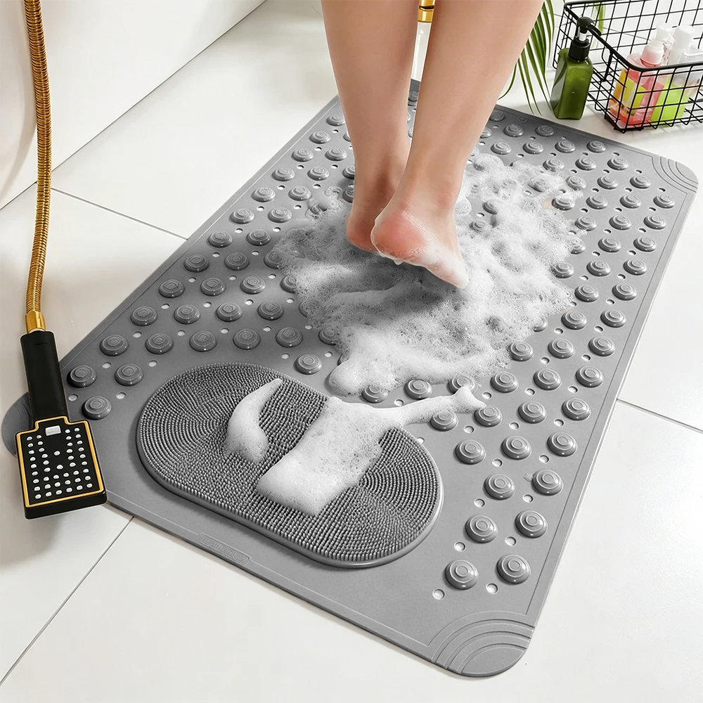 Antislip badmat met massage - sneldrogend douchetapijt, antislip badkamertapijt, zacht gedempt voetmassageoppervlak, voor badkamer