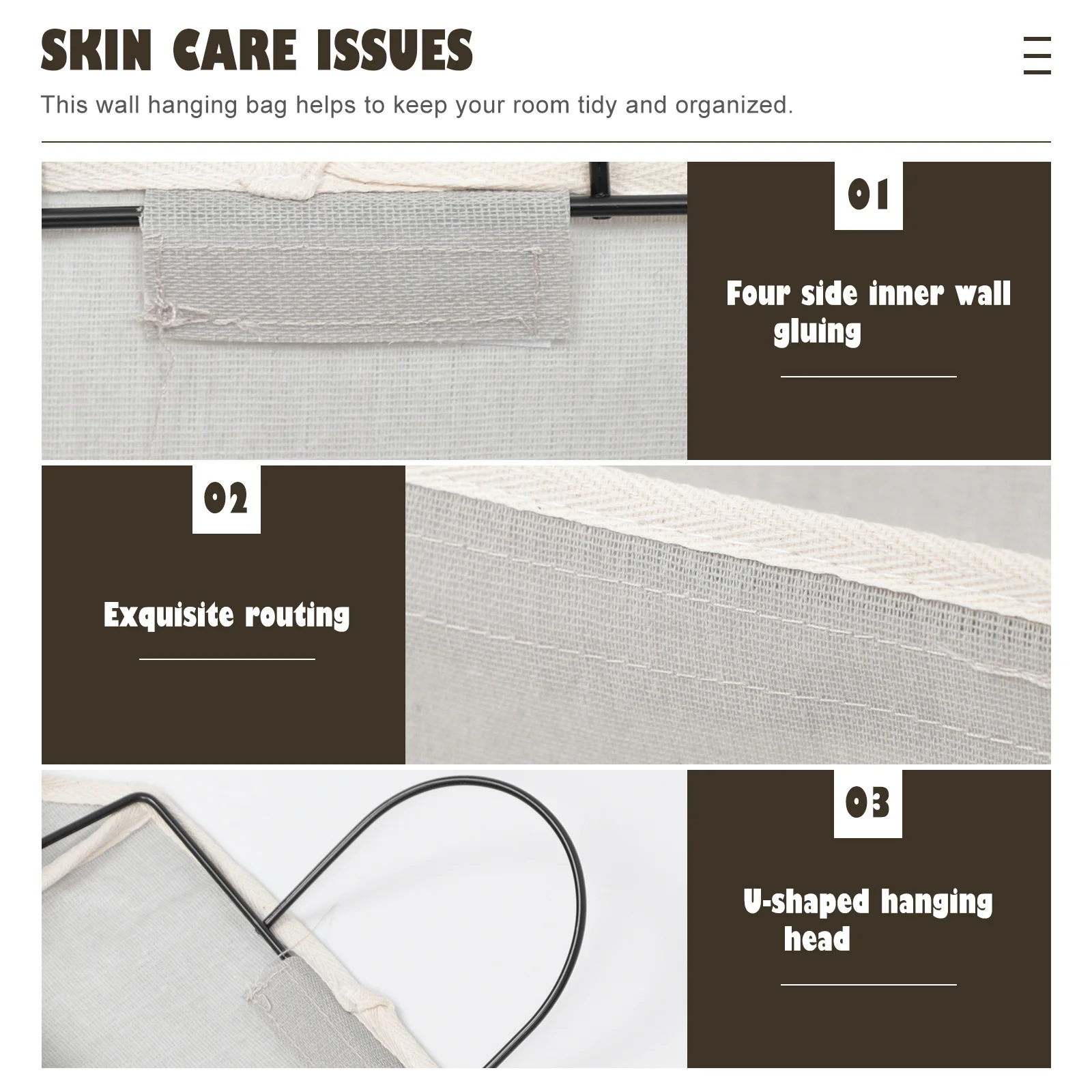 

1Pcs Wall Hanging Storage Bag Multi-Pocket Door Back Organizer for Household Sundries Earphone Cables Books Magazine Convenient