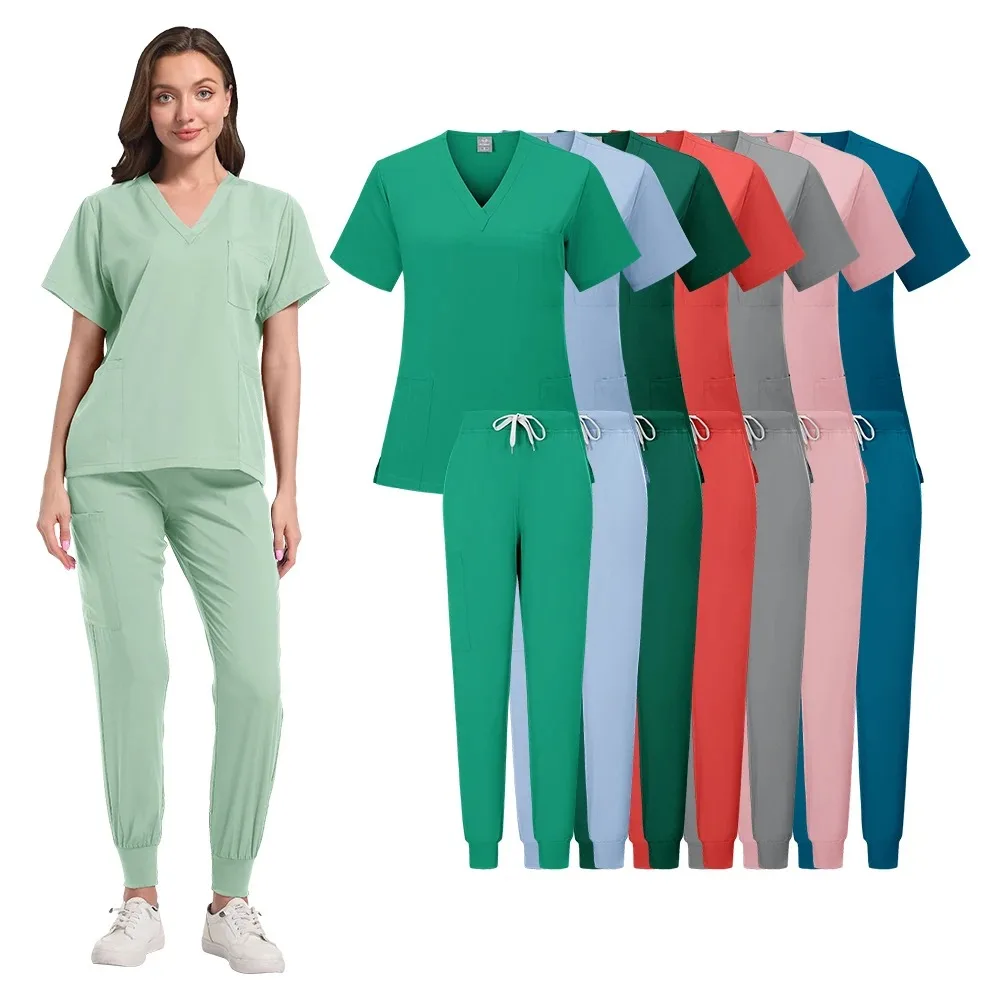 

Scrubs Medical Uniforms Woman Nursing Articles High-quality Working Clothes Unisex Simple Surgical Uniform Breathable Scrub Sets