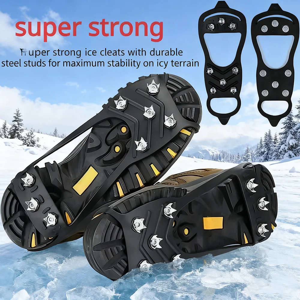 

8 Teeth Ice Gripper Spike for Shoes Winter Outdoor Anti-Slip Hiking Mountain Climbing Ice Snow Crampons Anti-slip Shoe Covers