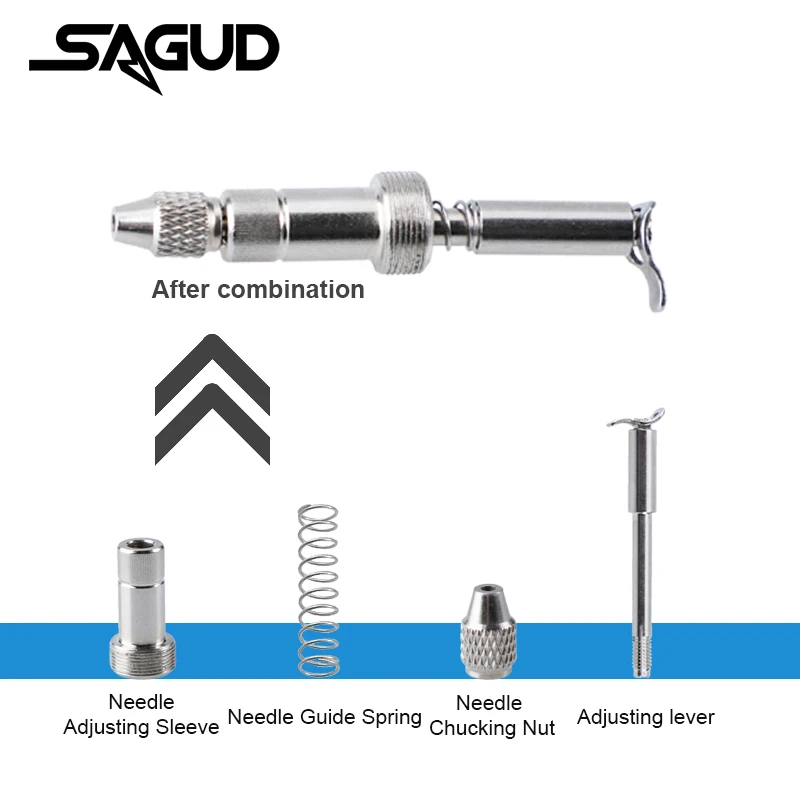 Imagem -03 - Sagud-airbrush Acessórios Tool Grupo Ajustando Alavanca Agulha Chucking Nut Pistola Peças de Reparo para Airbrushes Sd130 Series