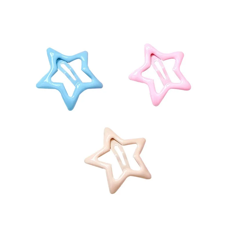 2/20pcs Cute Colorful Star Waterdrop Shape Hair Clip For Girl Kids Headwear Alloy Barrettes Glitter Y2K BB Hairpins Accessories