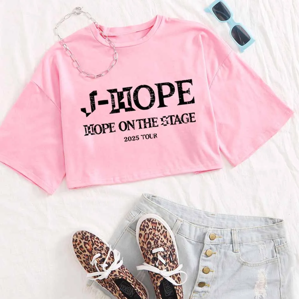 Hope on the Stage Tour 2025 Shirt Women Summer Short Sleeve Crop Tops T-shirt