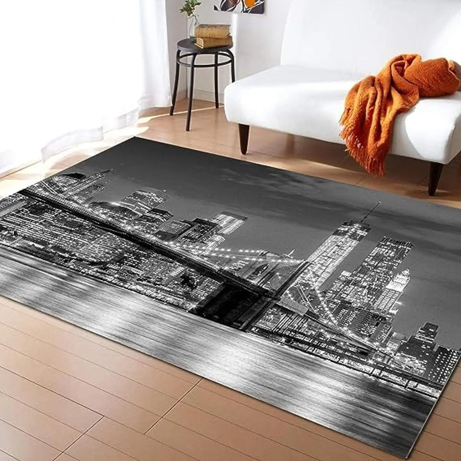 New York City Area Rug, Street View Carpet Soft Home Entrance Doormat Non-Slip Floor Mat For Bedroom Living Room Balcony Decor