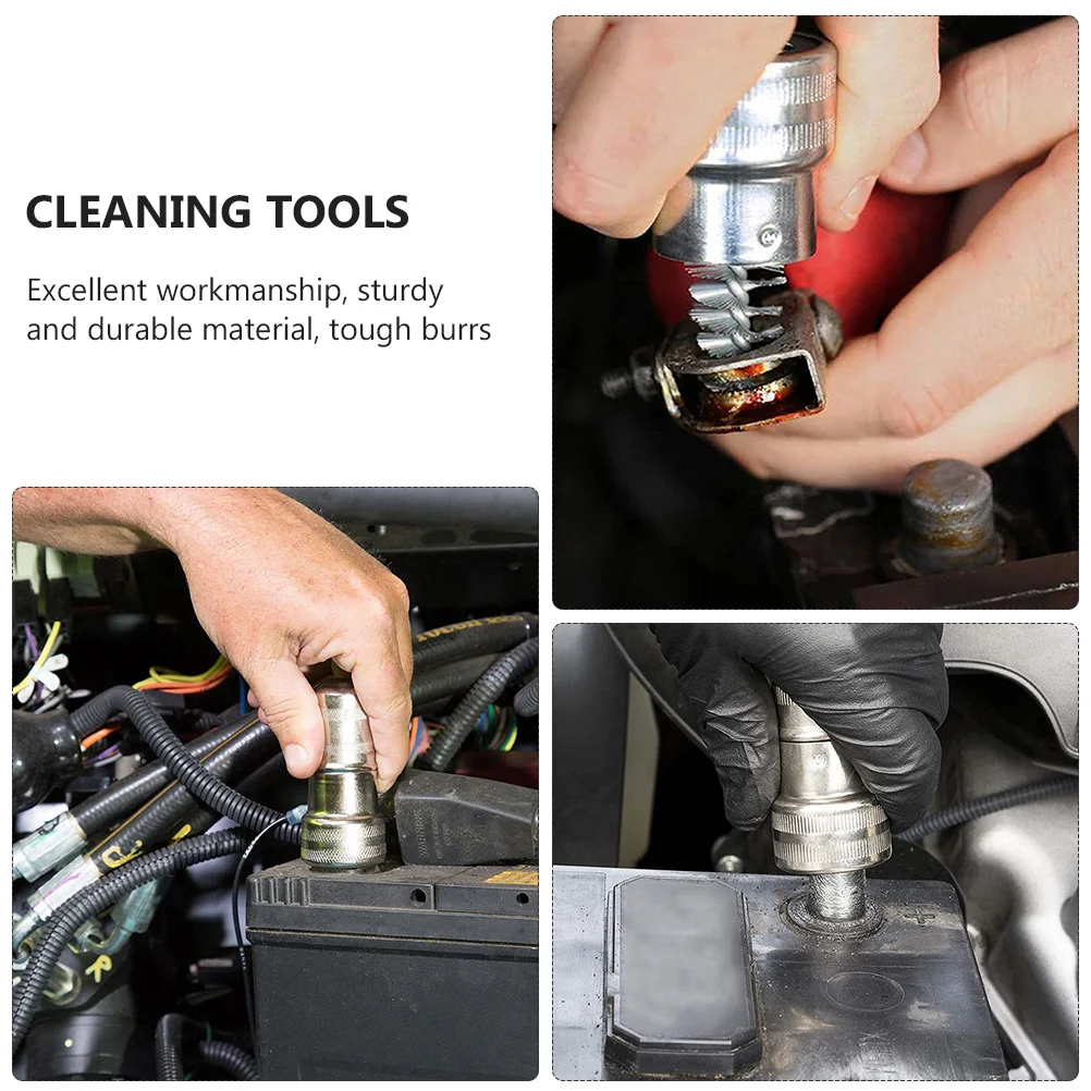 

2Pcs Terminal Cleaners Durable Steel Wire Electrical Terminals Cleaner Car Supplies Auto Post Clean Brushes Truck