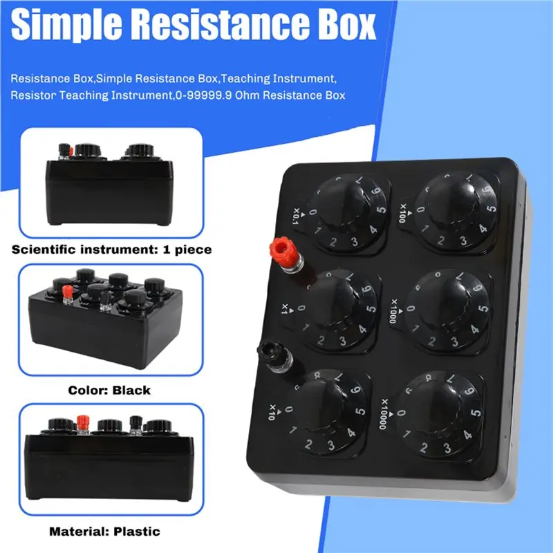 LIKE WISH 0-99999.9 Ohm Simple Resistance Box Precision Variable Decade Resistor Teaching Instrument Teaching Resistance Box