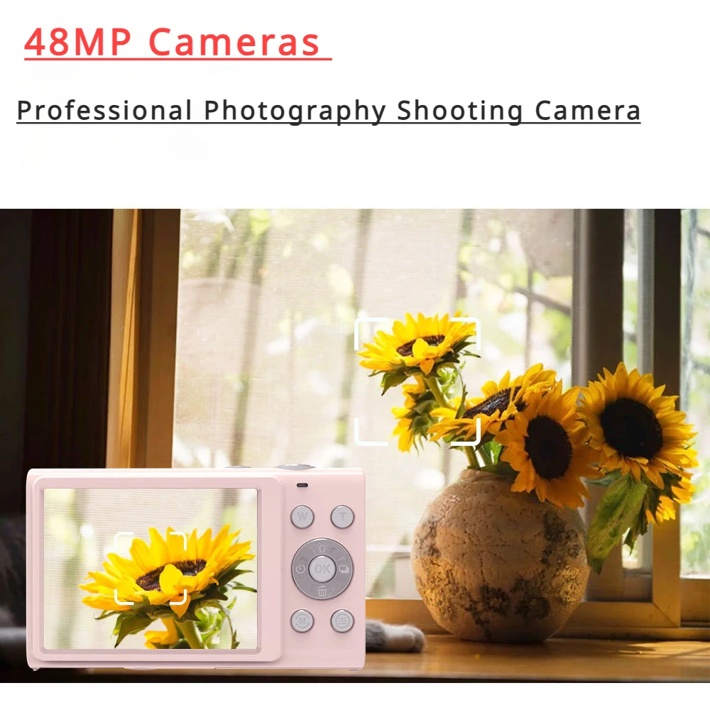 16x Zoom Compact 48MP Cameras HD Digital Camera Children Camera Student Camcorder with Professional Photography Shooting Camera