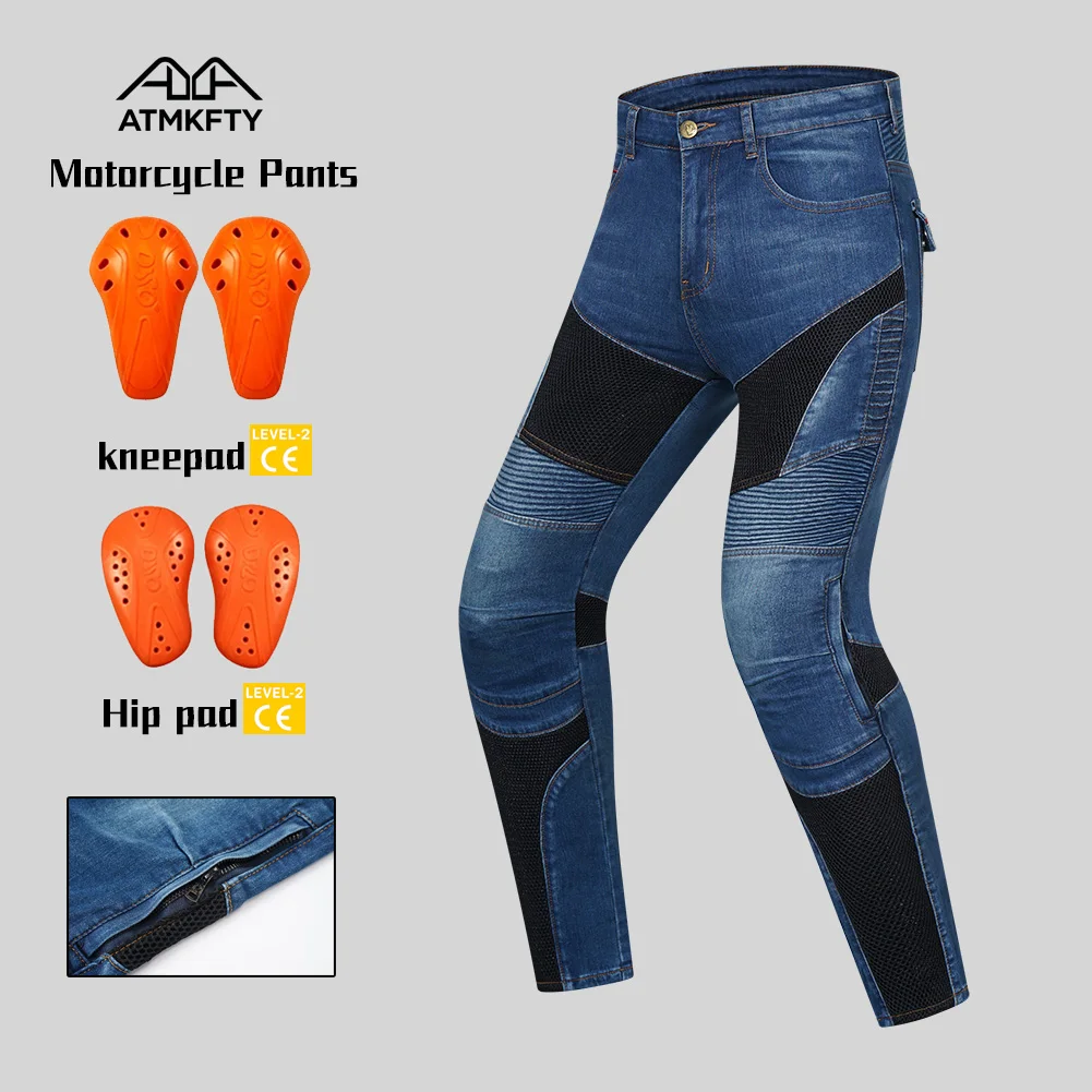 Motorcycle Gear Blue - Motorcycle Outdoor Men Pants Protective Gear