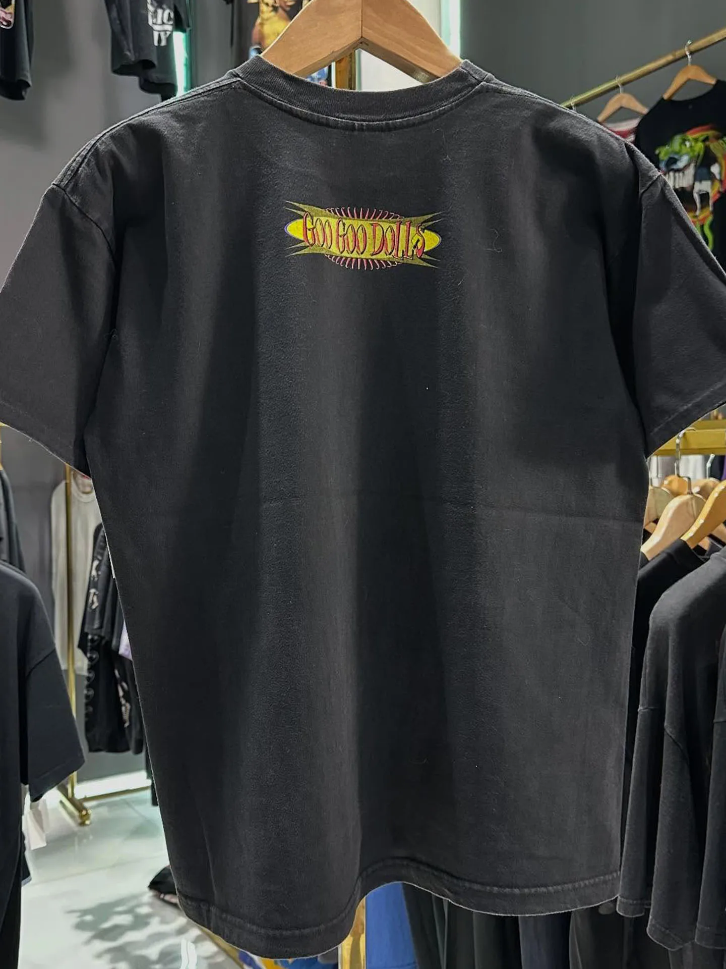 Goo Goo Dolls American High Street Heavyweight Cotton Half Sleeve T-Shirt Postpunk  Design Trendy Short Sleeve round Neck