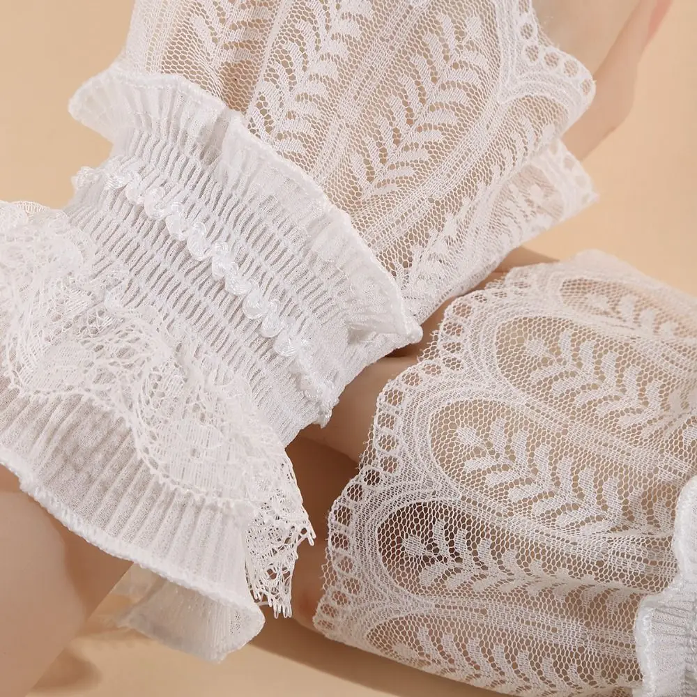

Elegant Lace Ruffled Wrist Fake Sleeves Cuffs Costume Accessory Soft Fake Cuff Comfortable Sweater Cuffs Daily Accessory