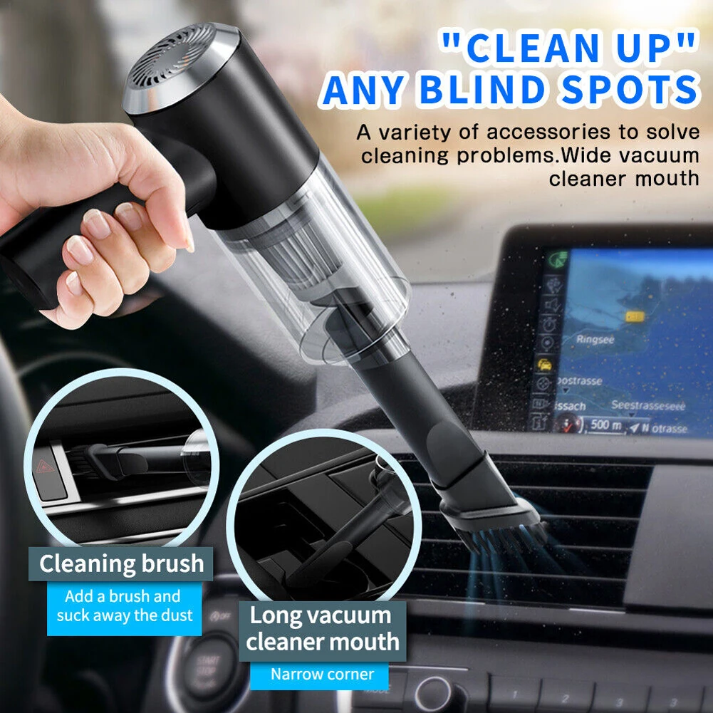 6000Pa Wireless Car Vacuum Cleaner 120W Mini Portable Cleaner Strong Suction High Power Vacuum Cleaner Dual Use for Home and Car