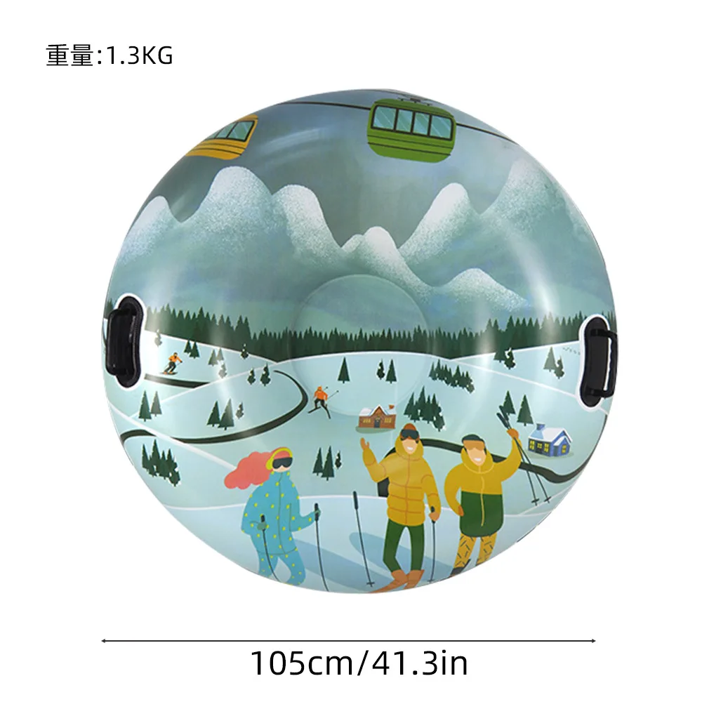 PVC Cold-Resistant Inflatable Snowboard & Snow Tube - Winter Outdoor Sledding Set with Handles for Kids & Adults