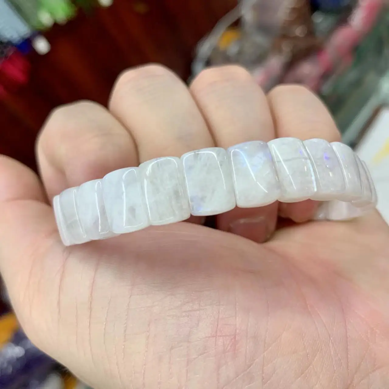 Pure Moonstone Beads Bracelet Natural Gemstone Diy Jewelry Bangle For Woman For Man Wholesale !