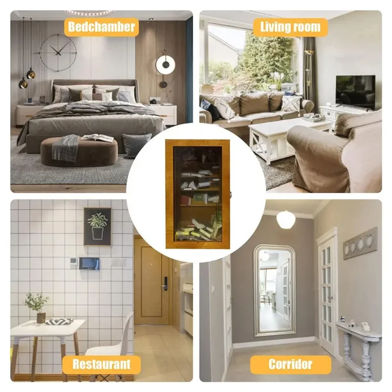 

B61A-Miniature Bookshelf Pocket Anxiety Bookshelf Wooden Tiny Book Library Stress Reliever Bookshelf Tabletop With 80 Books Dura