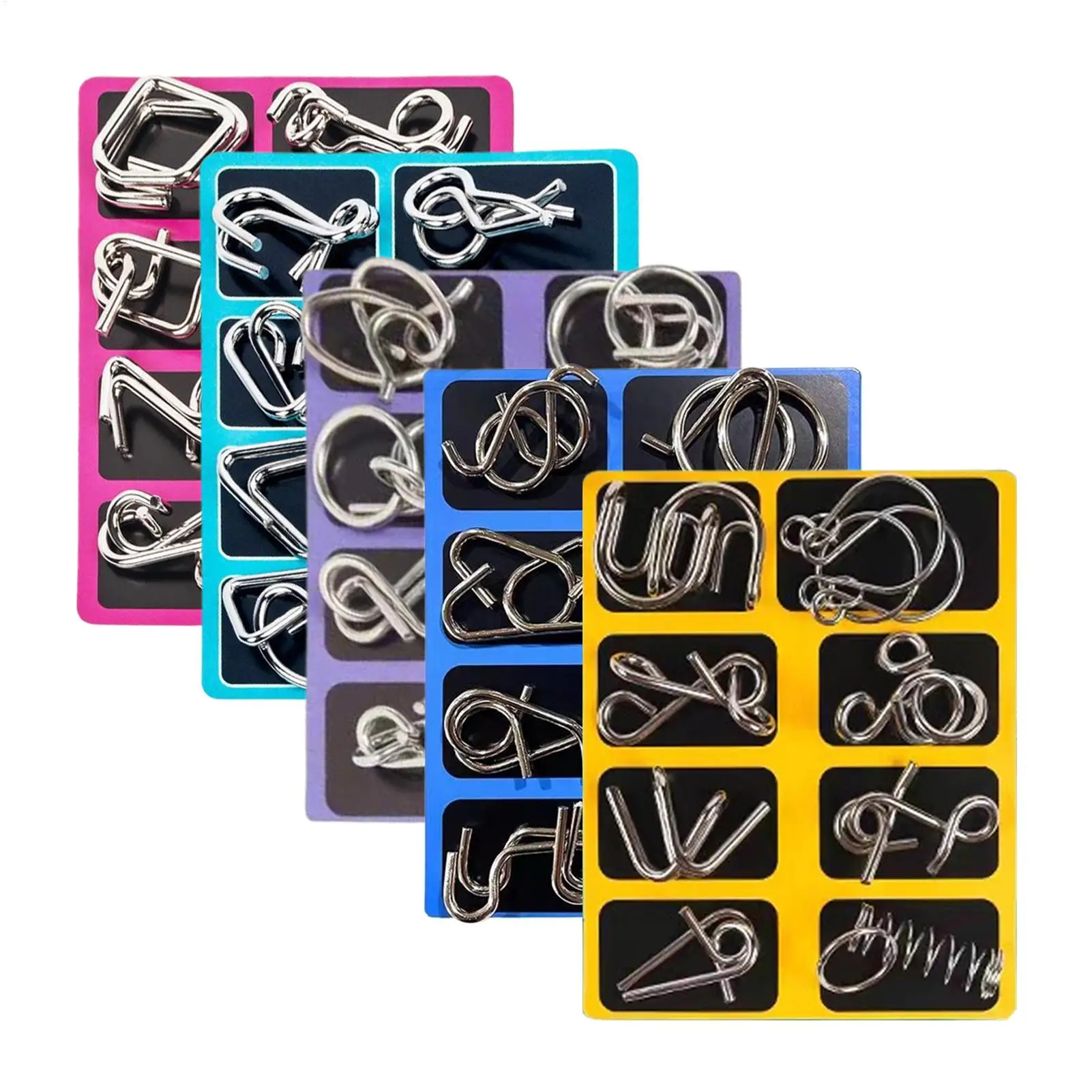 حار جديد 5 مجموعة المعادن مونتيسوري لغز سلك العقل دعابة الدماغ الألغاز الأطفال الكبار لعبة تفاعلية المخلص ألعاب تعليمية