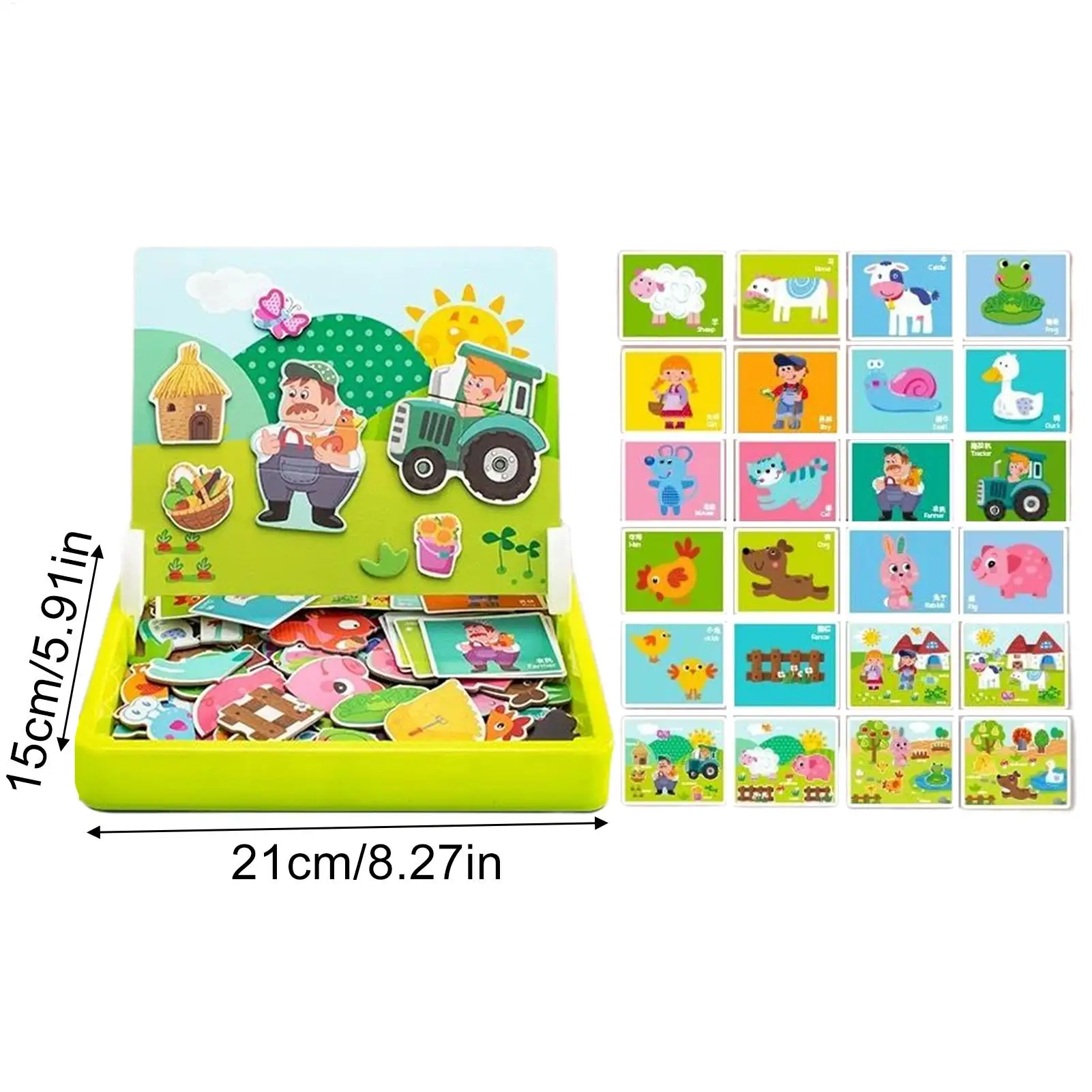 Magnetische puzzels voor kinderen Dubbelzijdige bordspellen Boerderijpuzzels Kinderen Activiteit Speelgoed voor peutermeisjes Kinderen Voorschoolse weg