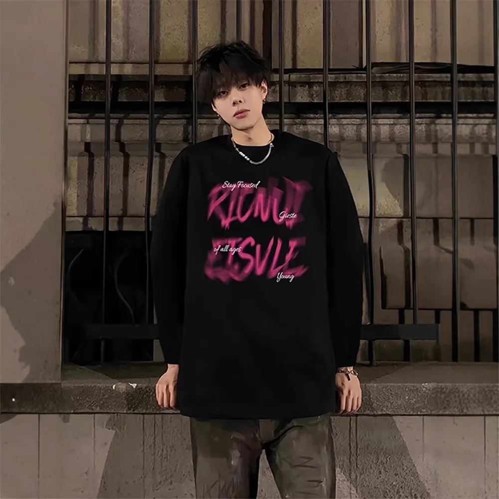 

Crew Neck Hoodless Sweater Men's Spring and Autumn 2025 New Trendy Brand Ruffian Handsome Fried Street American High Street