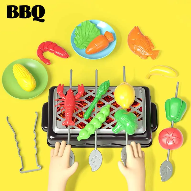 Giocattoli per la casa dei giochi per bambini simulazione cibo gioca Barbecue Set di giocattoli divertimento creativo Barbecue Barbecue giocattoli da cucina giocattoli Puzzle per bambini