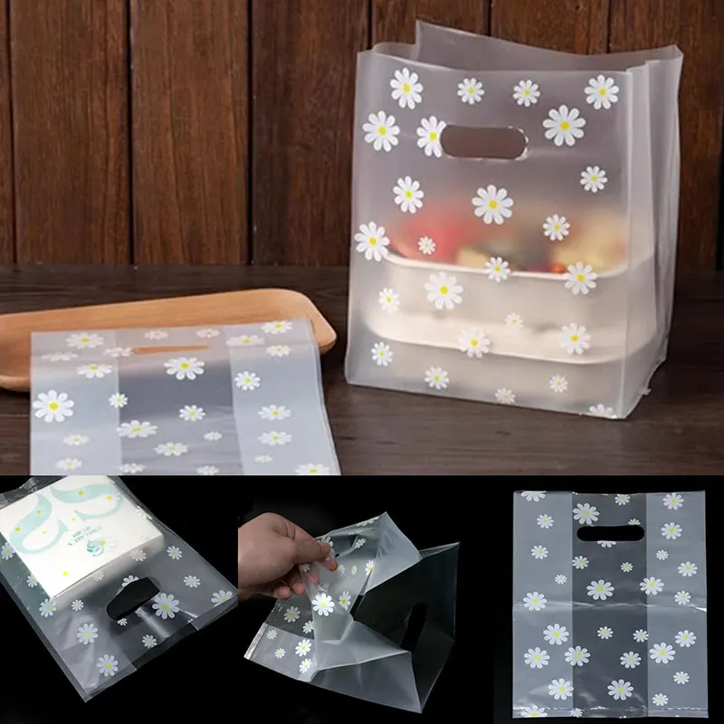 50/100 قطعة أكياس هدايا بلاستيكية مطبوعة على شكل ديزي مع مقبض بلاستيكي ، حقيبة هدايا 30*20 سنتيمتر ، مثالية للعطلات والحفلات ومتاجر البيع بالتجزئة #1