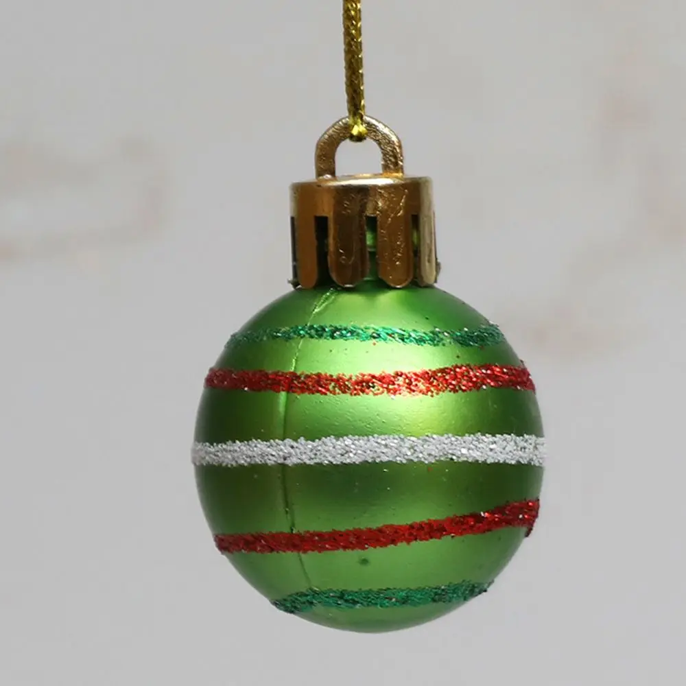

24pcs 3cm Glitter Christmas Balls Pendant Painted Red Green Christmas Tree Hanging Balls Shatterproof Reusable