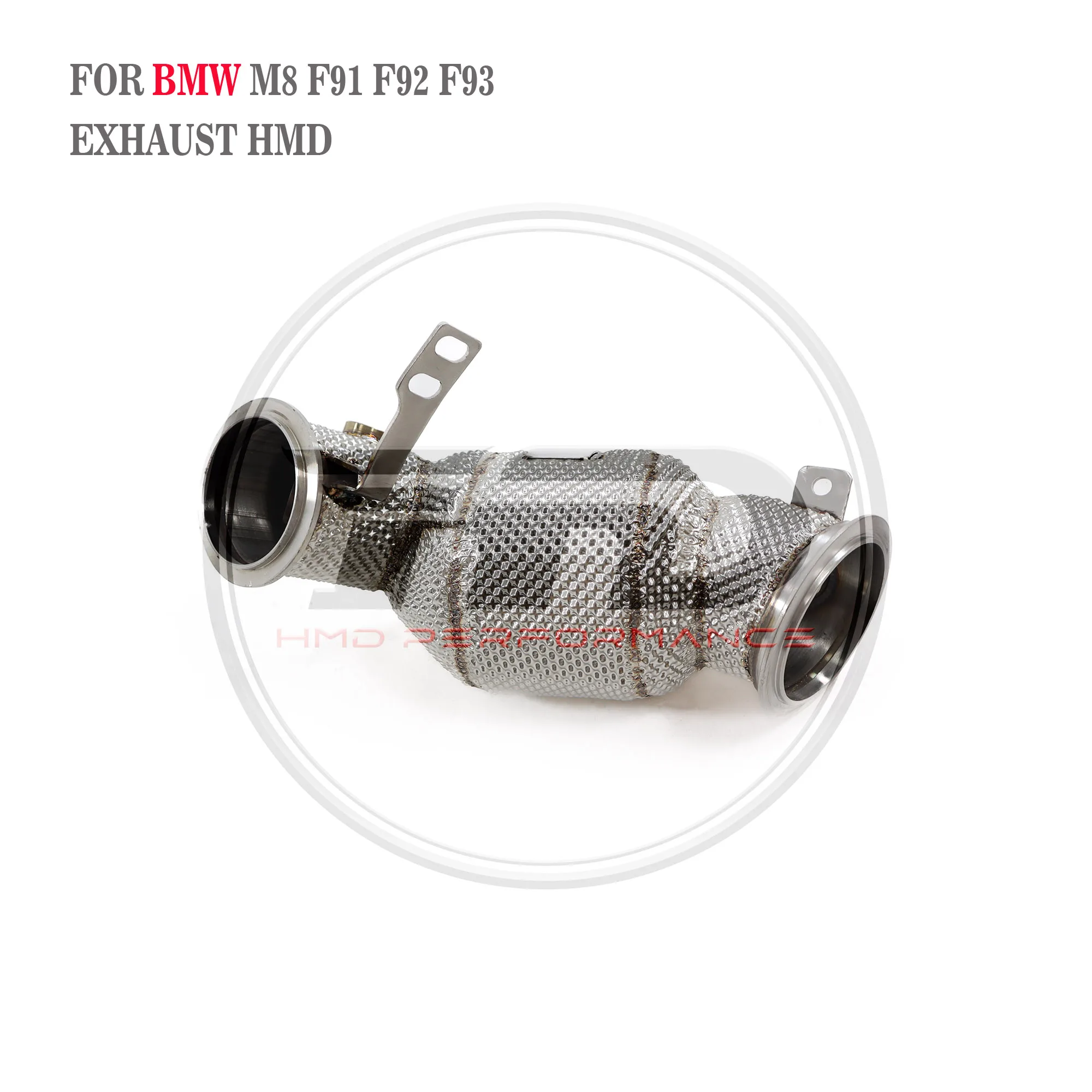 HMD Exhaust System High Flow Performance Downpipe  for BMW M8 F91 F92 F93 4.4T  With Heat shield