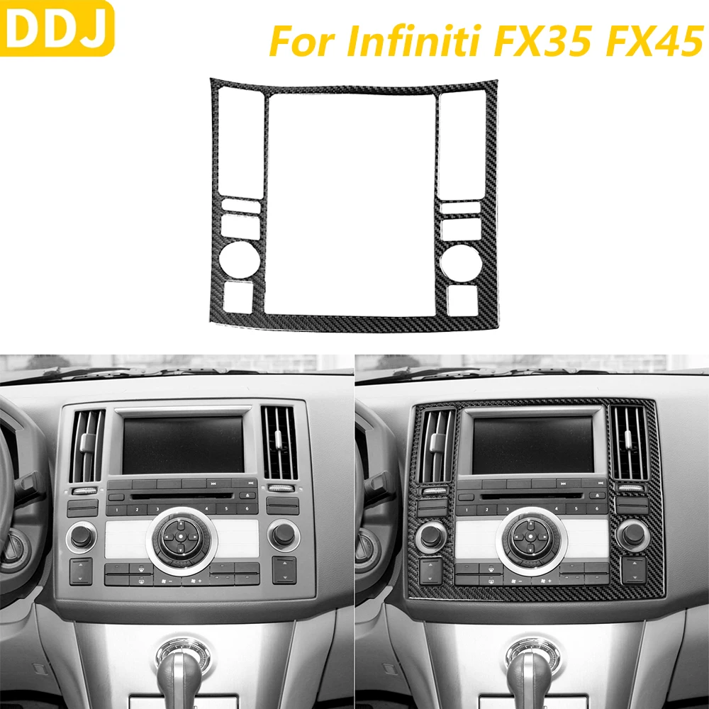

Soft Carbon Fiber Central Control AC Air Vent Radio CD Frame Cover For Infiniti FX35 FX45 S50 2006-2008 Interior Accessories