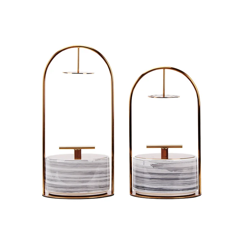 

Modern new Chinese style, ceramic metal vase, living room and study decoration