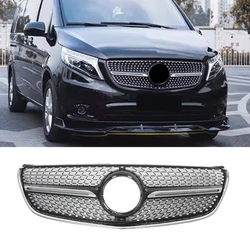 Diamond Style Front Bumper Grille Hood Tuning Racing Grill For Mercedes Benz V Class W447 2015-2019 2020-2023
